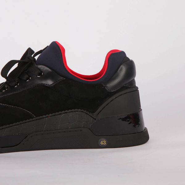 Made To Order Super Perfect Christian Louboutin Black Aurelien Flat Sneakers Fear